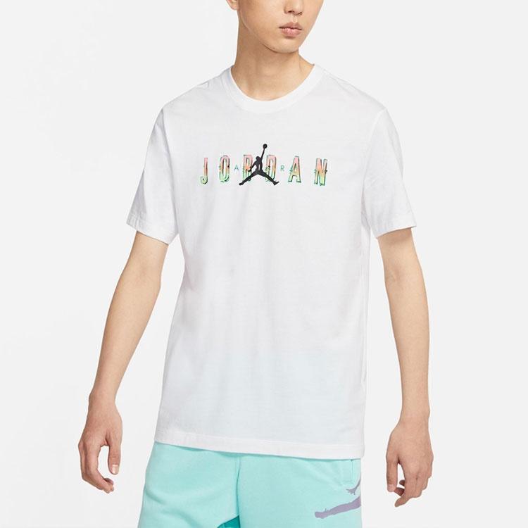 Air Jordan MENS Sport DNA Crew Neck Printed Short Sleeve White Men's CZ8084-100