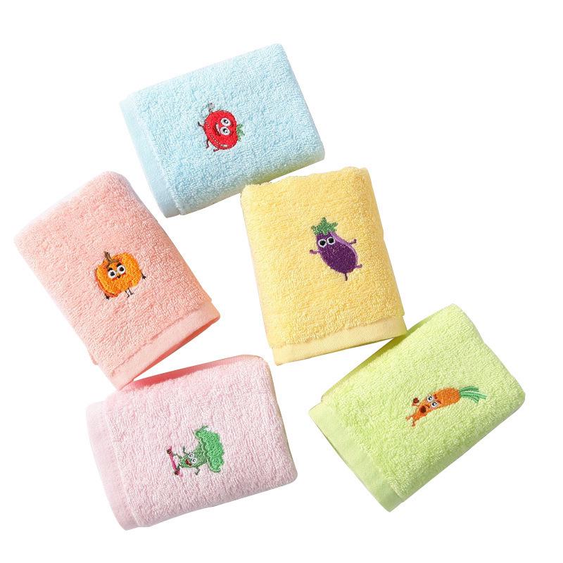 Gold Embroidered Pure Cotton Soft Absorbent Children's Face Towel