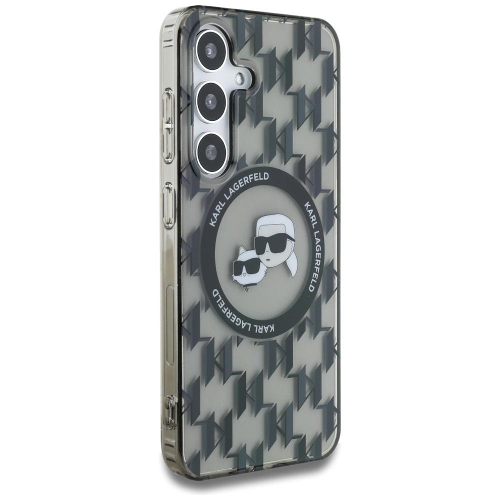 Etui Karl Lagerfeld Button               Karl&Choupette Heads On Kl Pattern Magsafe Do Samsung Galaxy S25 Czarny
