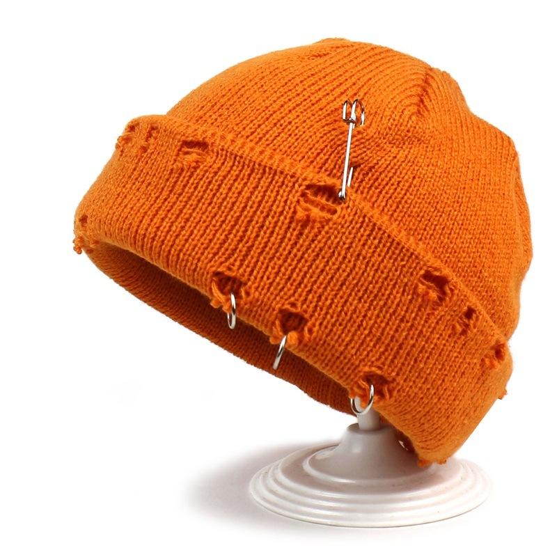 Winter Harajuku Y2k Beanies Knitted Hat Women Fashion Warm Thick Gorro Men Hip Hop Pin Hole Skullcap Short Hat Unisex Basic Cap