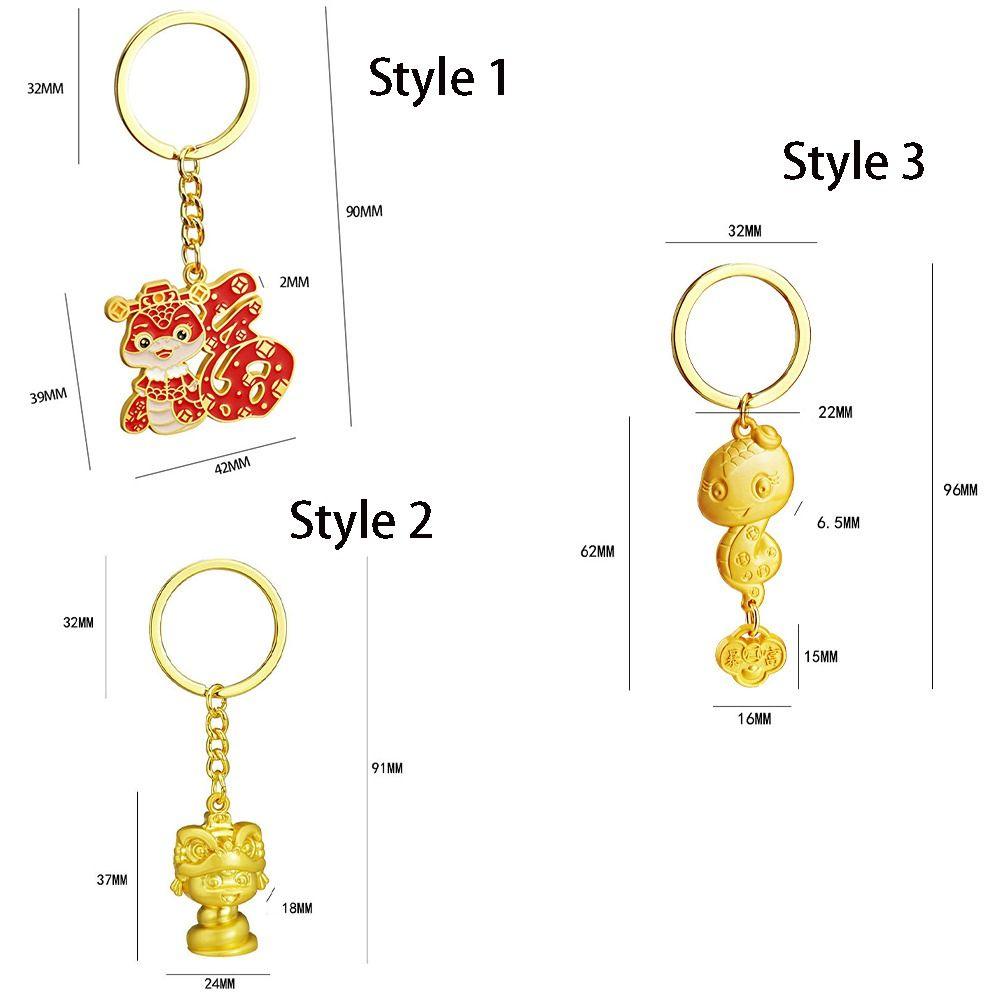 Blessing Metal Snake Year Keychain Reusable Exquisite Spring Festival Pendant Hanging Creative Bag Pendant Car