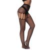 Black Hollow Out Bikini Mesh Socks Jacquard Pattern Body Stockings Women Sexy Fishnet Tights with Flowers Grid Party Tights