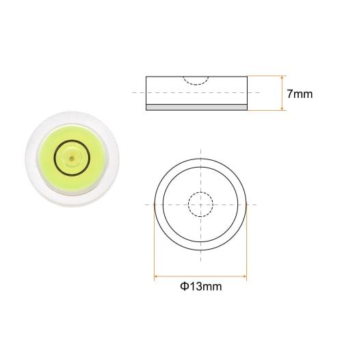 uxcell Round Bubble Level, 13x7mm, Mini Circular Bullseye Level for Leveling Cameras, Tripods, Telescopes, Workshop Turntables, and Picture Frames, Li