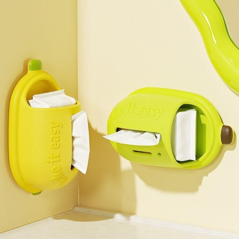 Decorative Banana Suction Cup Tissue Box Large Capacity Napkin Storage Box for Kitchen