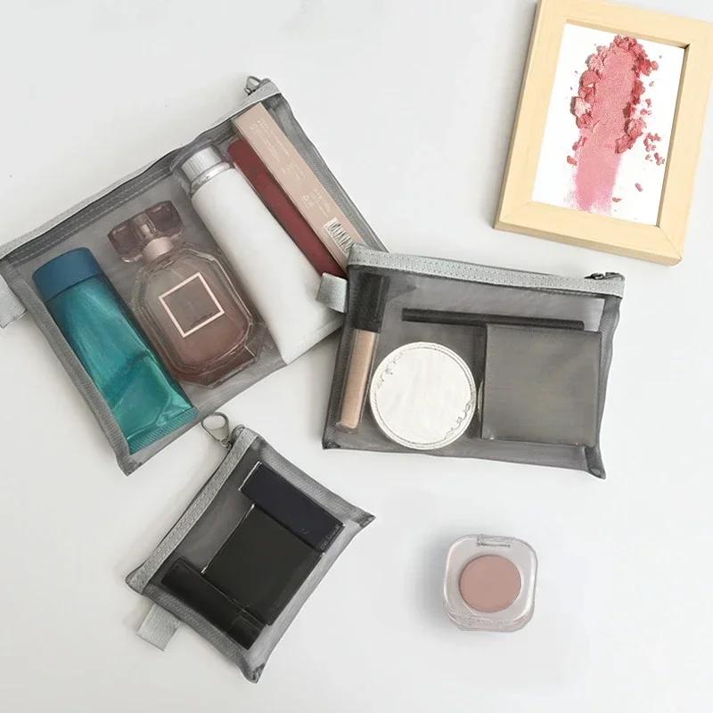 Dámská síťovaná kosmetická taška Cestovní úložná taška na make-up Organizér Dámská taštička na make-up Přenosná Malá Velká Kosmetická taštička na toaletní potřeby