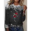 Fashion Christmas Printed Women's T-shirt Casual Long Sleeve Santa Claus Christmas Tree Deer Pattern Tops Tees Autumn Female