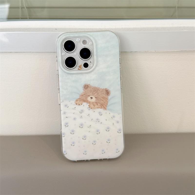 

Spring Blue Floral Bear Phone Case for iPhone 17/16 Pro Max/15 Pro iPhone 17 Pro