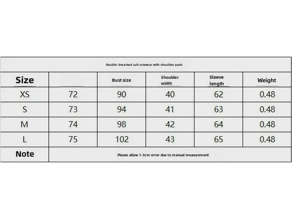 Women's Double-Breasted Shoulder Pad Suit Jacket + Trousers Set