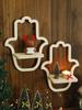 Hamsa Hand Shaped Wooden Wall Shelf Boho Decorative Display Rack Bedroom Witchy Floating Wall Shelf Country Rustic Wall Shelves