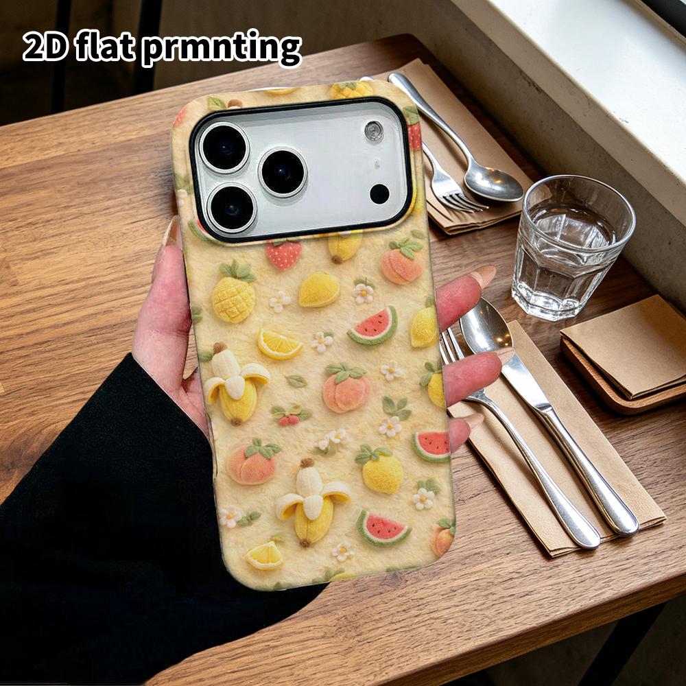 Phone Case: 2D flat, suitable for iPhone 18, 17, 16, 15, 14, 13, 12Pro protective case, fruit pattern, perfect Christmas and Halloween holiday gift