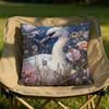 Elegant Swan Floral Cushion Cover Soft Reversible Durable Pillow Cover MultiScene Use for Home Car Daily Comfort