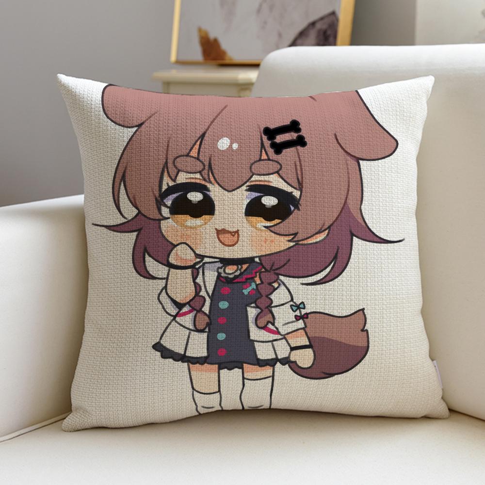 Energetic IInugami KoroneS Cushion Cover Breathable and Skinfriendly Linen Pillowcase Square Removable and Washable Cushion