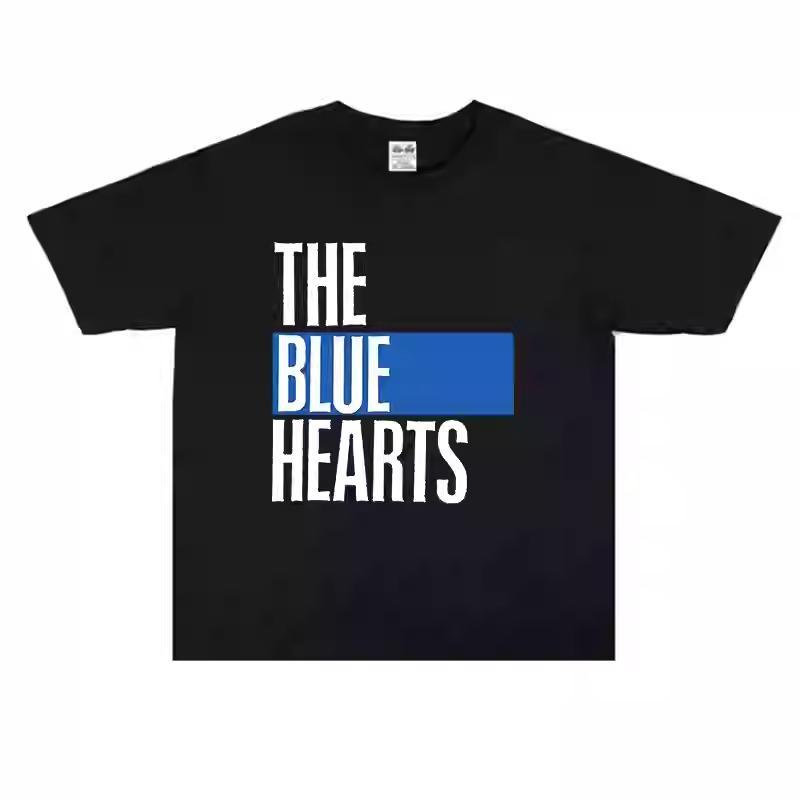 

ZX Футболка 2025 THE BLUE HEARTS Панк-рок группа Принт Круглый вырез Свободный Хлопок Уличный Хип-хоп Мужская и Женская Уличная одежда 4XL