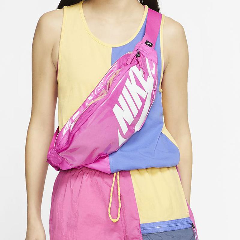 Nike Heritage Polyester Fanny Pack Regular Unisex Flame Pink Casual CK7914-601