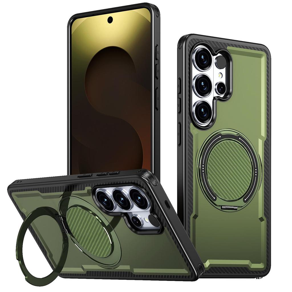 Samsung S26 Ultra Multifunctional Phone Case with Rotating Ring & Magnetic Stand - S25 Protective Cover