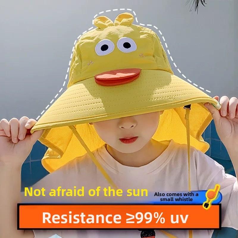 Childrens Sun Hat With Wide Brim For Uv Protection Breathable Cotton Summer Sunshade For Boys Girls