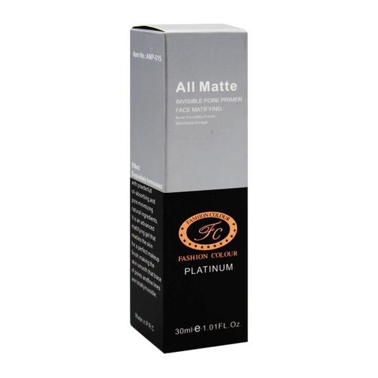 FASHION COLOUR PLATINUM Vše matný neviditelný podkladová báze pod make-up | Matný finiš bez mastnoty | Lehká gelová textura | Všechny typy pleti | 30ml