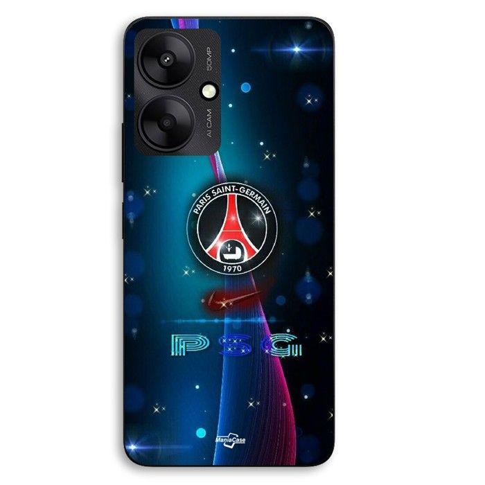 Coque de téléphone - MANIACASE - Xiaomi Redmi 13C 5G - Silicone TPU - Noir - Motif Nike Paris Saint-Germain