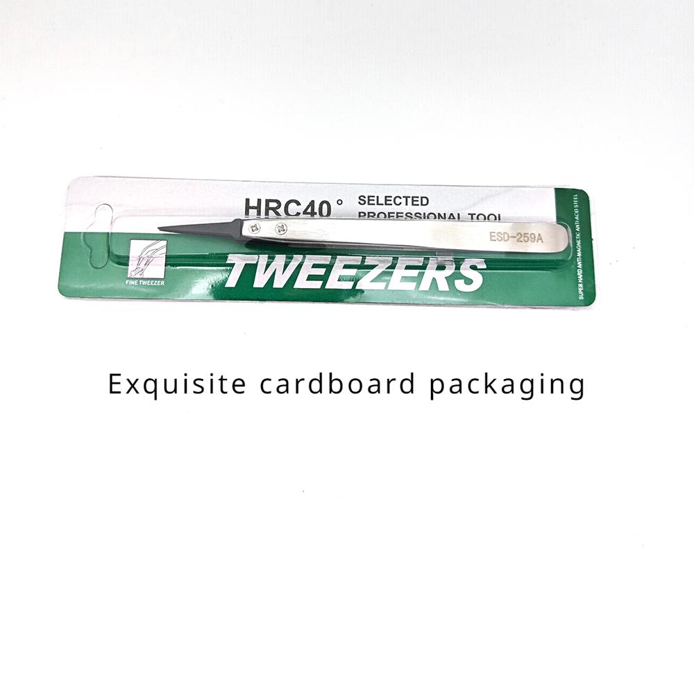 1Pc Watch Hands Installation Work Tweezers Straight Elbow Handle Stainless Antistatic Plastic Tweezers Esd-259 Esd-259A Esd-7A