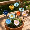 Flower Bird Feeder with Stake, Resin Garden Water Station, Outdoor Bird Bath for Yard, Hanging Floral Ornament