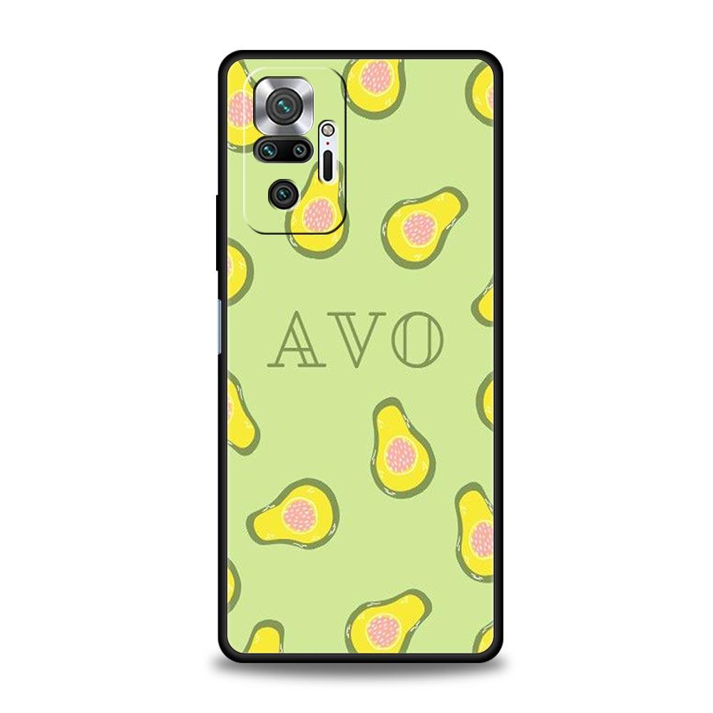 Cute Avocado Phone Case Cover for Redmi 14C 10C Note 15 14 13 12 10 11 K40 Pro Plus 5G Shockproof Soft TPU Shell Fundas Capas