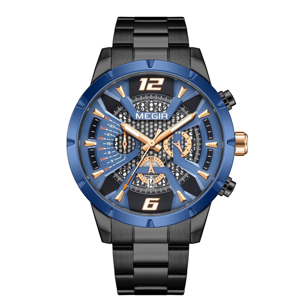 Men'S Business Watch Quartz Watch Steel Belt Non-Mechanical Watch 2221
