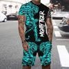 Tuta da Ginnastica da Uomo Tigre Animale Stampa 3D Costumi da Spiaggia Casual Girocollo Manica Corta Set Maglietta e Pantaloncini Abbigliamento Sportivo Uomo 2pz