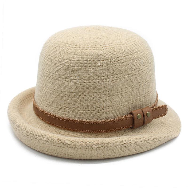 Hat Women'S Spring, Autumn And Summer Curling Belt Top Hat Foreign Style Face Cover Uv Protection Sun Hat