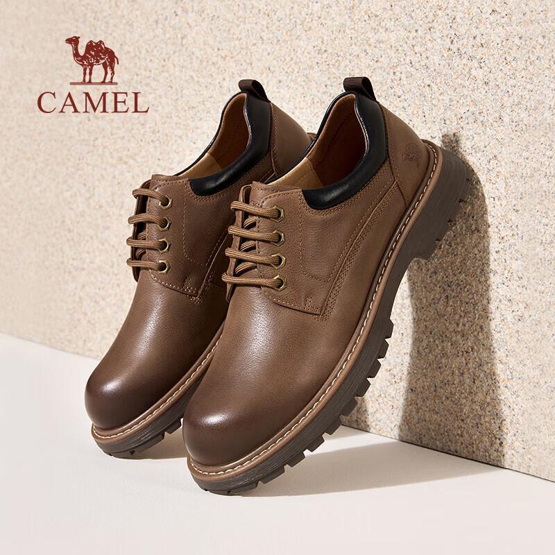 Camel Men's Retro Leather Low-Top Work Shoes