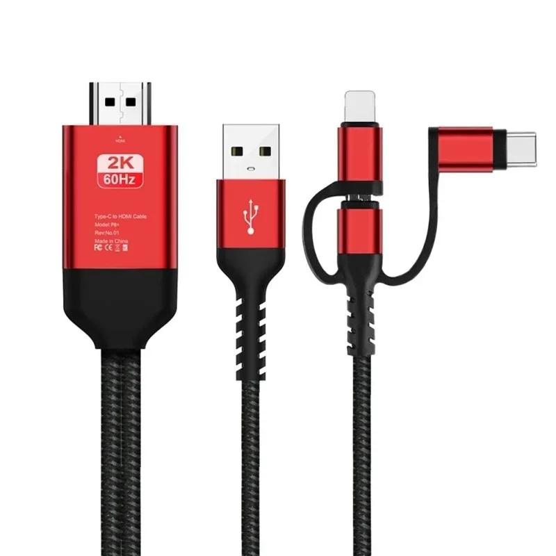 HDMI Kabel Displej Typ C Micro USB 3.0 Připojení Obrazovky K HDTV Kompatibilnímu Projektoru Video Adaptér Konvertor Pro IPhone