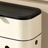 Garbage Can One-Hand Operation Sliding And Lifting Cover Dual Opening Way Trash Bin with Black Cat Print Trash Can for Kitchen Cabinet