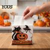 Solid Wood Paper Organizer Halloween Ghost/Cat Wooden Napkin Holder, Cute Towel Decorative Holiday Party Dining Accessories Stand, Freestanding Tissue