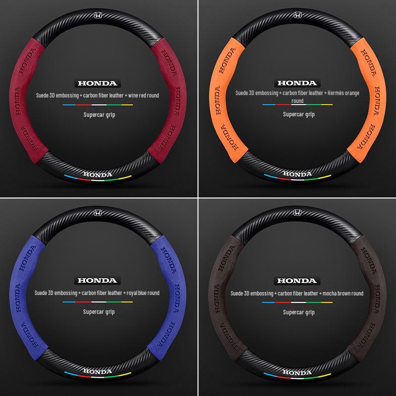 Honda UR-V 17-20 Winter Steering Wheel Cover - Genuine Leather, Suede, Carbon Fiber, Ultra-thin