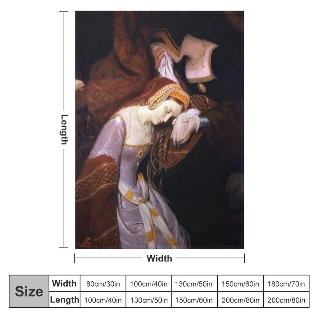 Anne Boleyn In the Tower by Edouard Cibot | The Six Throw Blanket Blankets and Blankets Soft Blanket Furry Blanket Blanket Sofa