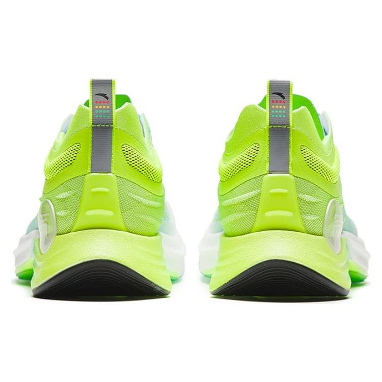 Anta Mach Pro Nitrogen Technology Slip Resistant Abrasion Resistant Low Top Running Shoes Men's White Blue Green 112335584-2