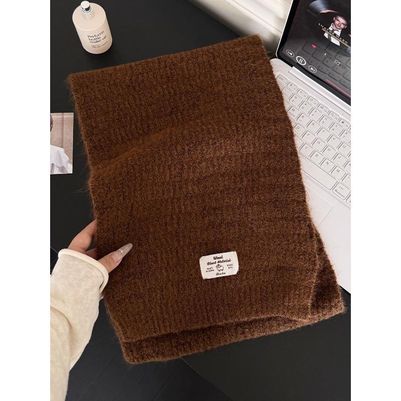 Korean Autumn and Winter New High Quality Wool Blended Knitted Scarf for Women Warm and Versatile Couple Atmosphere Scarf