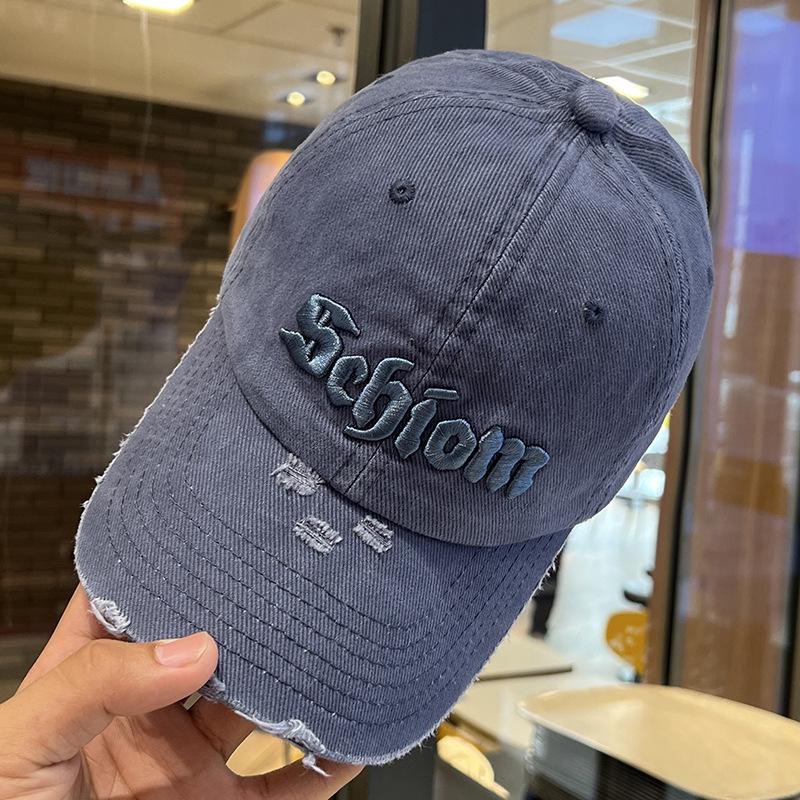 Retro three-dimensional embroidered peaked cap female couple niche trendy brand face small sunshade baseball cap