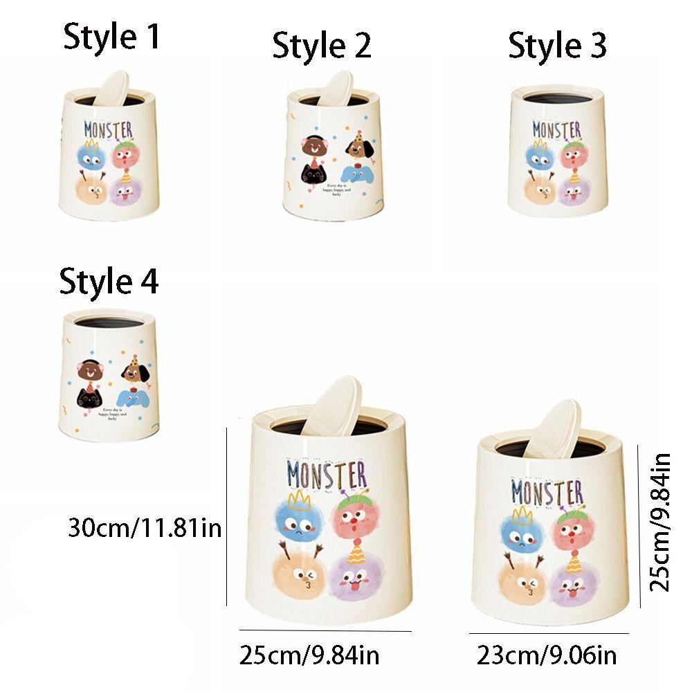 Cute Garbage Bin Plastic Paper Basket Dustbin Waste Bin Living Room