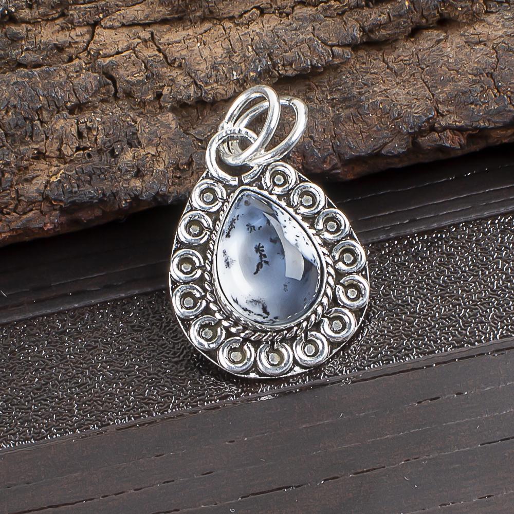 Dendrite Opal Pendant Gemstone Jewelry, 925 Solid Sterling Silver Pendant, Handmade Jewelry Bohemian Pendant, Gift For Her