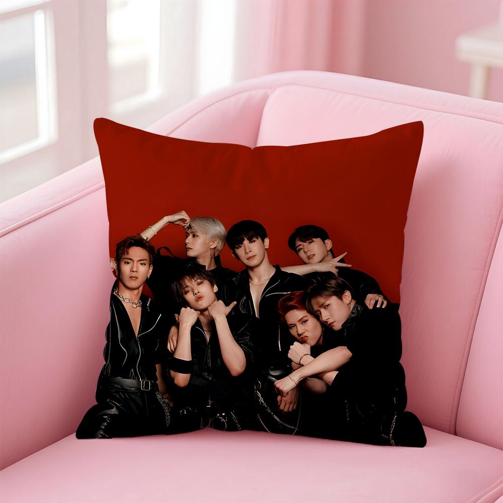 MMONSTA X Cushion Cover Pillowcase Short Plush Invisible zipper Room Sofa Cushion Cover
