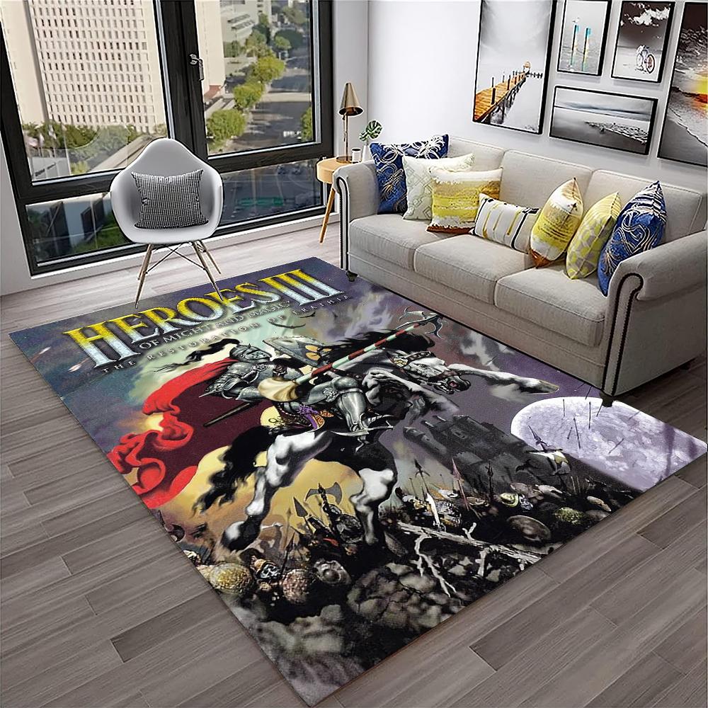 Retro Game Heroes of Might and Magic Carpet Rug for Home Living Room Bedroom Sofa Doormat Decor,kids Area Rug Non-slip Floor Mat