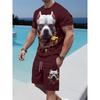 Fashion Lion 3D Print Men's Set Summer Crew Neck Short Sleeve Top & Breathable Shorts Streetwear Casual Two-Piece Set