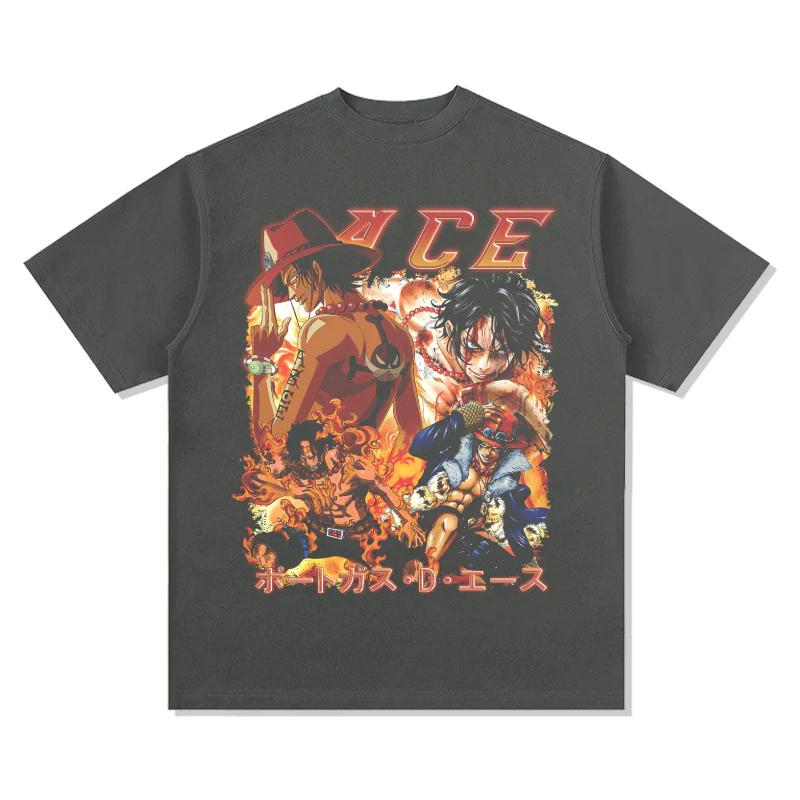 One Piece Portgas D Ace TShirt Men Women Streetwear 100 Cotton Breathable Casual Loose Fit Short Sleeve Crew Neck Graphic Tee