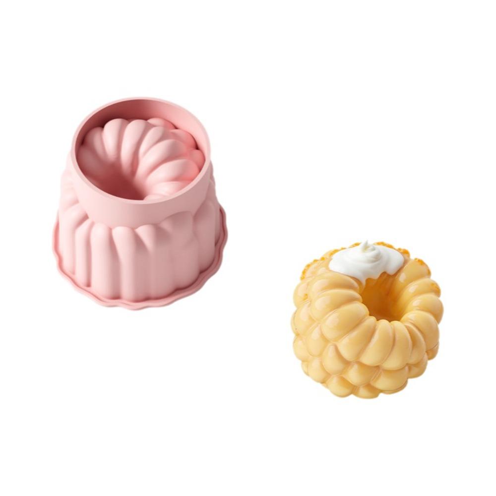 

DIY Silicone Baking Cake Mold Nonstick 4 Inch Chocolate Mold Large Capacity Flexible Puddings Mould Pastry Making розовый