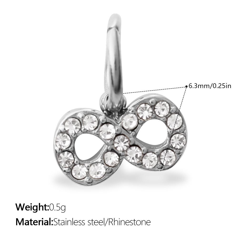 

European & American Fashionable Rhinestone Inlaid Multi-style Ornaments: Versatile, Simple Round & Heart Shape Jewelry Accessories