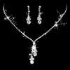 Bridal Jewelry Set: Angel Tear Drop Necklace & Earrings with Sparkling Rhinestone Zircon