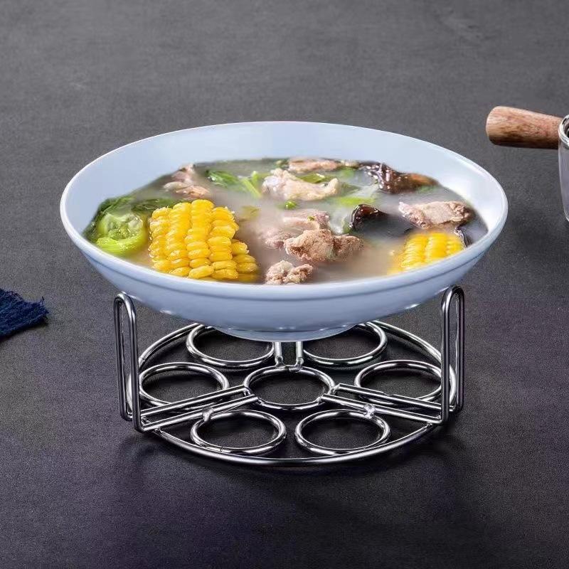 1PC Multi-functional household stainless steel steaming egg rack thicker heat insulation shelves high feet steamed egg racks
