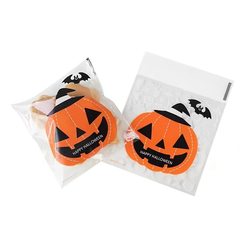 Halloween Cookie Packaging Bags 10CM*10CM Baking DIY Transparent Candy Gift Bag For Happy Halloween Theme Party Favors