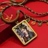 Classic Gold Tone Thangka Necklace: Multicolored Tibetan Zhakilamu, Female Wealth, Dazzling Colors, Semi-Handmade.
