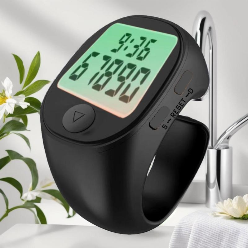 Multifunctional Electronic Finger Rings Tally Counter with Time Display and Easy Button for Prayer 5 Digit up to 99999